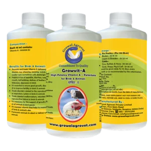 Growvit-A- Powerful Vitamin- A Palmitate Nutritional Roup for Poultry & Cattle 