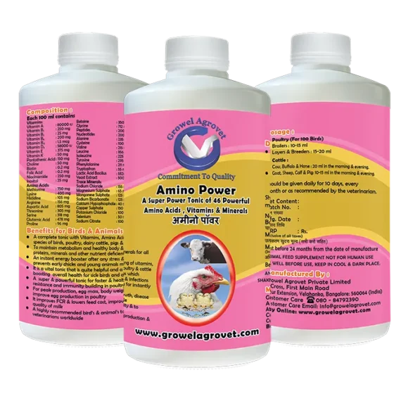 Amino Power - A Combination of 46 Amino Acids, Vitamins, and Minerals for the Growth, Weight Gain and Immunity of Birds, Animals and Aquaculture