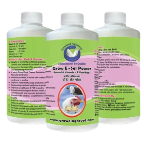 Farm animals supported by Grow E-Sel Power to boost immunity, fertility, muscle function, and feather or coat health