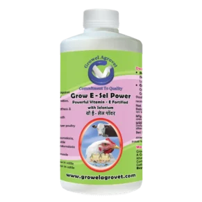 Grow E-Sel Power – Vitamin E With Selenium And Biotin For Poultry, Cattle, Horses, Pigs, Goats, Sheep, Pigeons And Birds