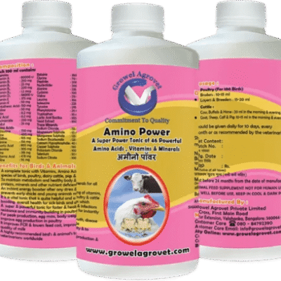 Amino Power - 46 Amino Acids, Vitamins, and Minerals for Aquaculture,Poultry, Cattle, Horses, Pigs, Goats, Sheep, Birds, and Pigeons