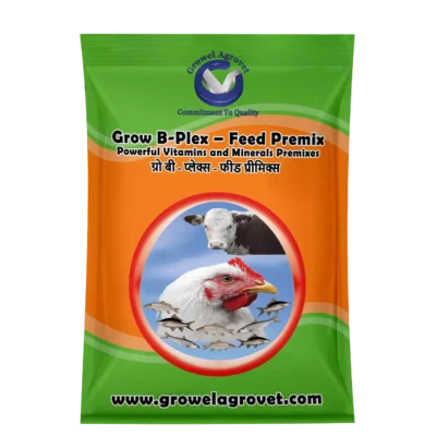 Grow B-Plex – Feed Premix: Vitamins and Minerals Feed Premixes with 19 Compositions for Aquacultures, Animals and Birds.