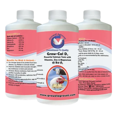 Veterinary Calcium Tonic with Vitamins, Zinc, and Magnesium for Poultry, Cattle, Horses, Pigs, Goats, Sheep, Birds, and Pigeons