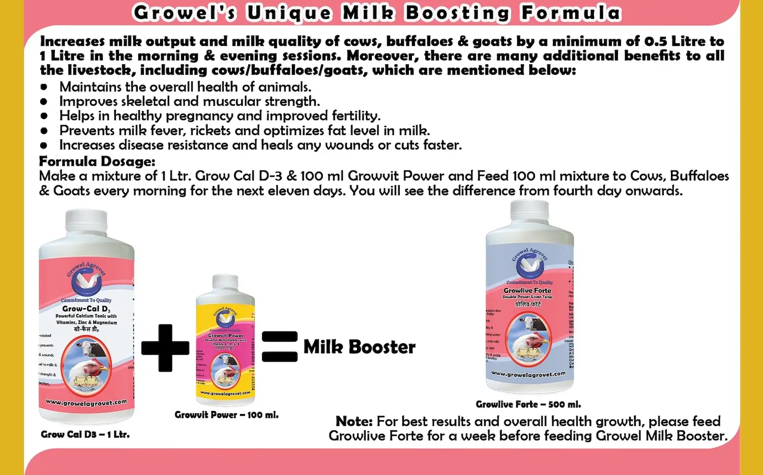 Growel Guaranteed Milk Booster and Overall Health Booster Formula for Dairy Cattle - Image 2