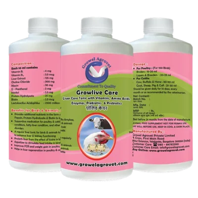 Animal Liver Tonic with Vitamins, Amino Acids, Probiotics, and Liver Stimulants for Aquaculture,Poultry, Cattle, Horses, Pigs, Goats, Sheep, Birds, and Pigeons